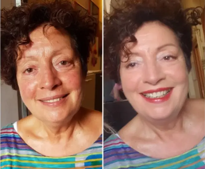 Anna trucco prima e dopo. Si nota la differenza?