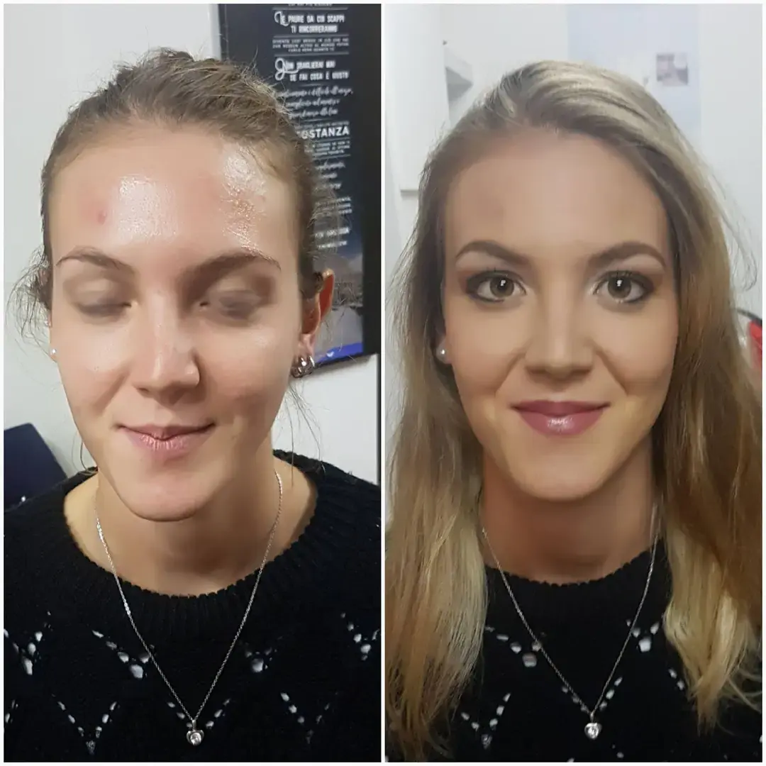 Chiara trucco prima e dopo. Si nota la differenza?