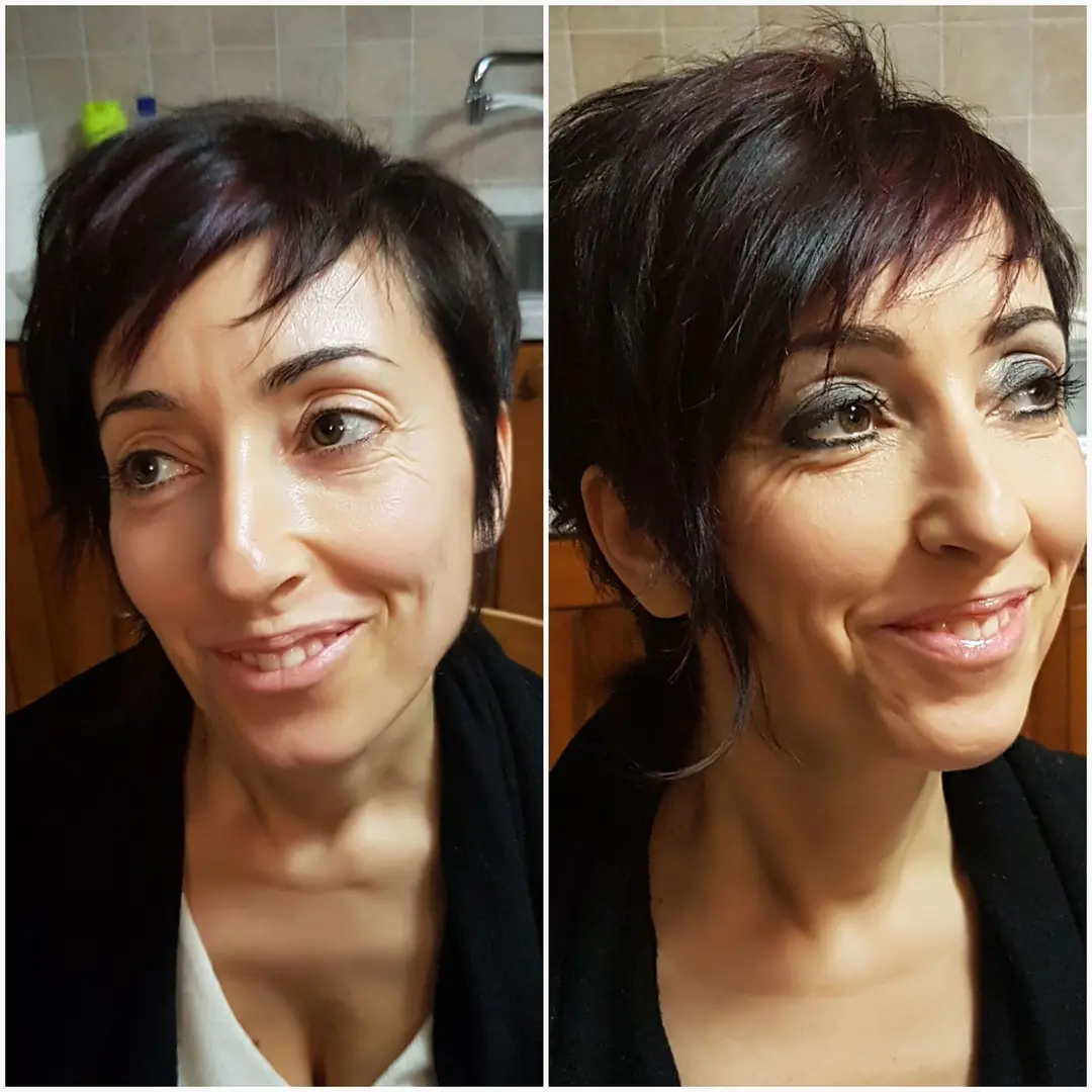 Sara trucco prima e dopo. Si nota la differenza?