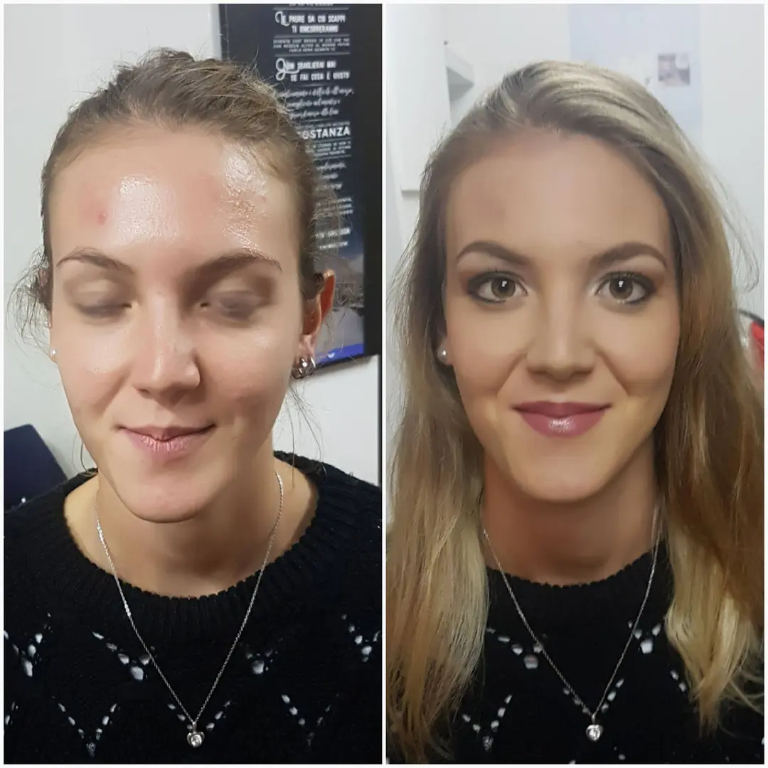 Prima e dopo makeup: splendido risultato di una sessione di trucco a Gavirate.